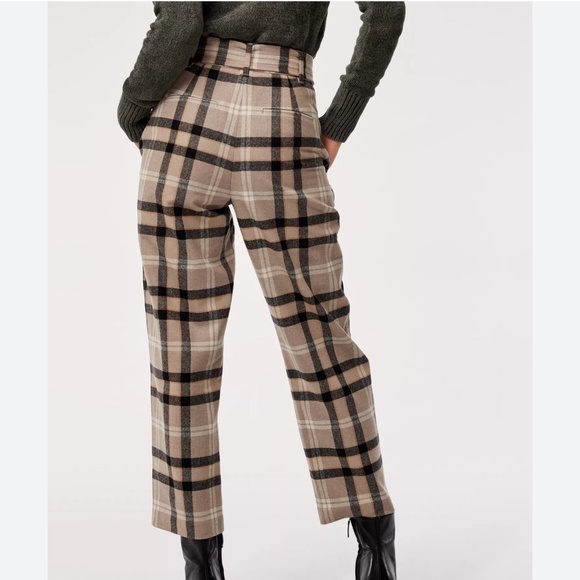 Aritzia Wilfred Tie-front Pants Trousers Wool Cashmere Blend Plaid Academia Sz 2 - Picture 2 of 15